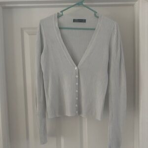 Zara Light Gray Ribbed Knitwear